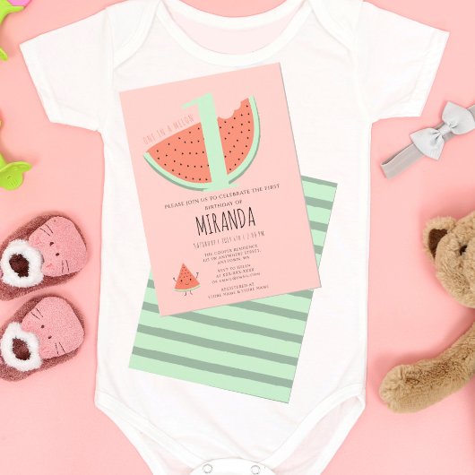 ONE IN A MELON Watermelon Verjaardagsfeest Kaart