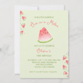 One in a Melon Watermelon Verjaardagsuitnodiging Kaart (Voorkant)