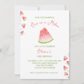 One in a Melon Watermelon Verjaardagsuitnodiging Kaart (Voorkant)