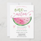 One in a Melon Watermelon Verjaardagsuitnodiging Kaart (Voorkant)