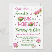 One in a Melon Watermelon Verjaardagsuitnodiging Kaart (Voorkant)