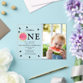 One in a Melon Watermelon Zomerfoto Verjaardag Acryl Uitnodigingen (Insitu (Huwelijk))