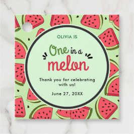 One in a Melon Zomer 1e Verjaardag Bedankt Bedankjes Labels