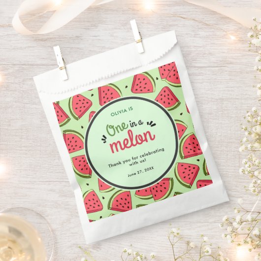 One in a Melon Zomer 1e Verjaardag Bedankt Bedankzakje (Geknipt)