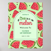 One in a Melon Zomer 1e verjaardag Welkom Poster (Voorkant)