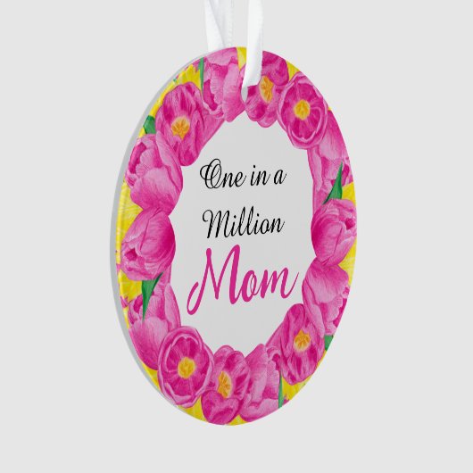 One in a Million Mom roze 1-foto Ornament (voorkant)
