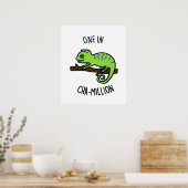 One in Cha-Million Funny Chameleon Pun Poster (Keuken)