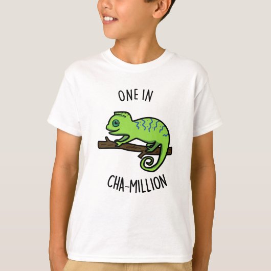 One in Cha-Million Funny Chameleon Pun T-shirt (Voorkant)