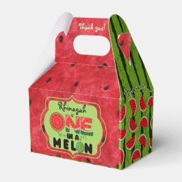 ONE in een Melon Watermelon First Birthday Foto Bedankdoosjes
