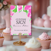 One in Melon Custom Pink Watermelon Sign Kaart
