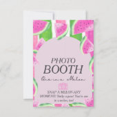 One in Melon PHOTO BOOTH Roze Watermeloen Teken Kaart (Voorkant)
