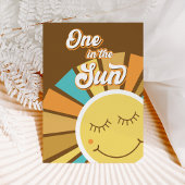 ONE in Sun 1st First Birthday Sunshine Groovy Kaart