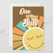 ONE in Sun 1st First Birthday Sunshine Groovy Kaart (Voorkant)