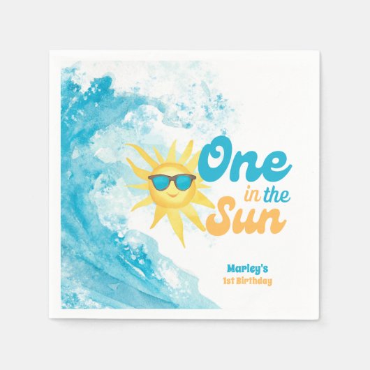 One in the Sun 🌞 1st Birthday Beach Theme Servet (Voorkant)