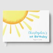 One in the Sun Blue First Birthday Custom Gastenboek (Voorkant)