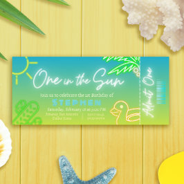 One in the Sun - Jongen 1e verjaardag ticket Kaart