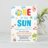 One in the Sun,Pool Party First Summer Birthday Kaart (Staand voorkant)