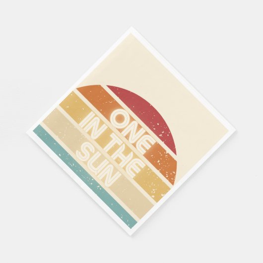 One in the Sun Retro Beach Party Napkins Servet (Hoek)