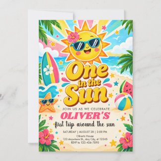 One In The Sun Sunshine 1st Birthday Kaart