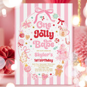 One Jolly Babe Christmas Coquette Bow 1st Birthday Kaart
