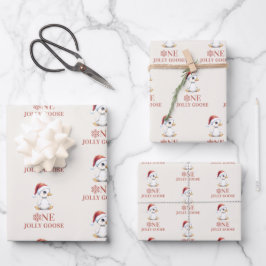 One Jolly Goose December First Birthday Inpakpapier Vel