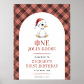 One Jolly Goose Modern First Birthday Welcome Sign Poster (Voorkant)