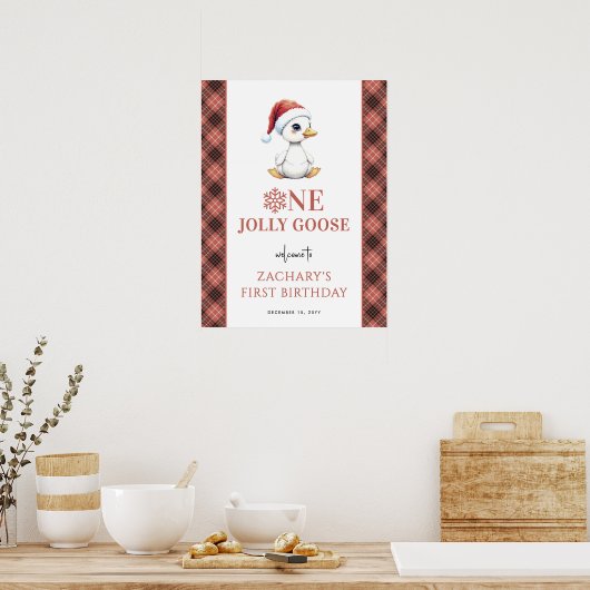 One Jolly Goose Modern First Birthday Welcome Sign Poster (Keuken)