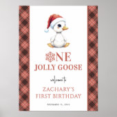 One Jolly Goose Modern First Birthday Welcome Sign Poster (Voorkant)