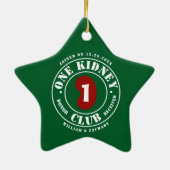 One Kidney Club Donor Receiver Names Date Keramisch Ornament (Achterkant)
