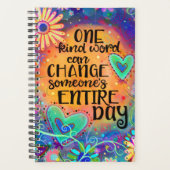  "One Kind Word" Floral en hart Planner (Voorkant)