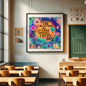 One Kind Word Fun Floral Poster