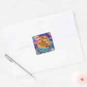 One Kind Word Fun Floral Vierkante Sticker (Envelop)