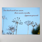 One Kind Word in Winter - Japans spreekwoord Poster (Voorkant)