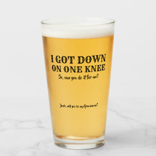 One Knee - Funny Groomsman-voorstel Glas