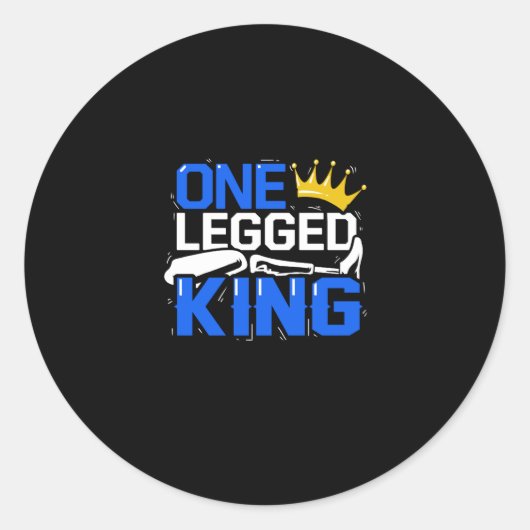 One Legged King prothese amputatie handicap Ronde Sticker (Voorkant)