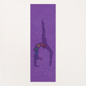 One-Legged Wheel Yoga Pose Yogamat - 09paarse (Voorkant)