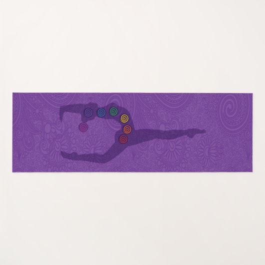 One-Legged Wheel Yoga Pose Yogamat - 09paarse (Voorkant (horizontaal))