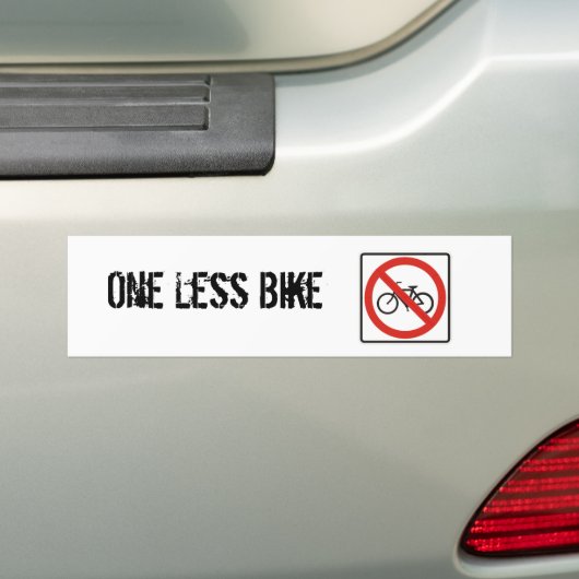 One Less Bike Bumpersticker (Op auto)