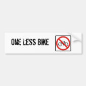 One Less Bike Bumpersticker (Voorkant)