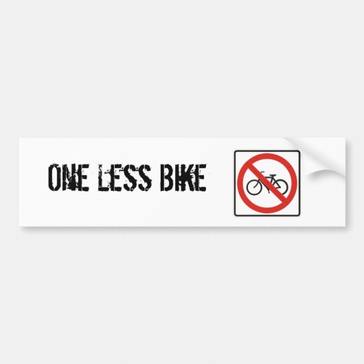 One Less Bike Bumpersticker (Voorkant)