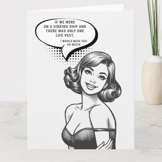 One Life Vest Grappige Retro Groeten Kaart (Voorkant)