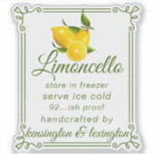 ONE Limoncello Clear Modern Flessenetiket Sticker (Voorkant)