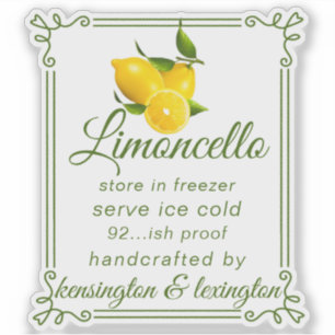 ONE Limoncello Clear Modern Flessenetiket Sticker
