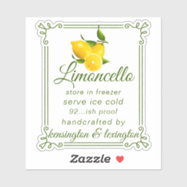 ONE Limoncello Clear Modern Flessenetiket Sticker