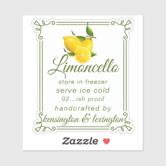 ONE Limoncello Clear Modern Flessenetiket Sticker (Vel)