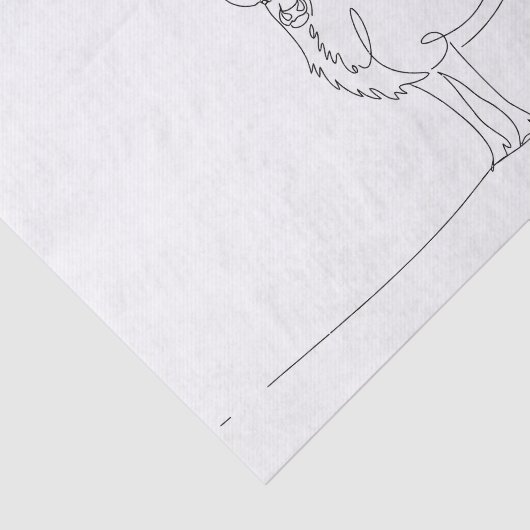 One Line Art Vector Illustratie van een majestueuz Tissuepapier (Detail)