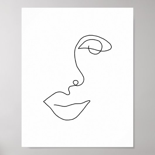 One Line Contour Face 1 Poster (Voorkant)