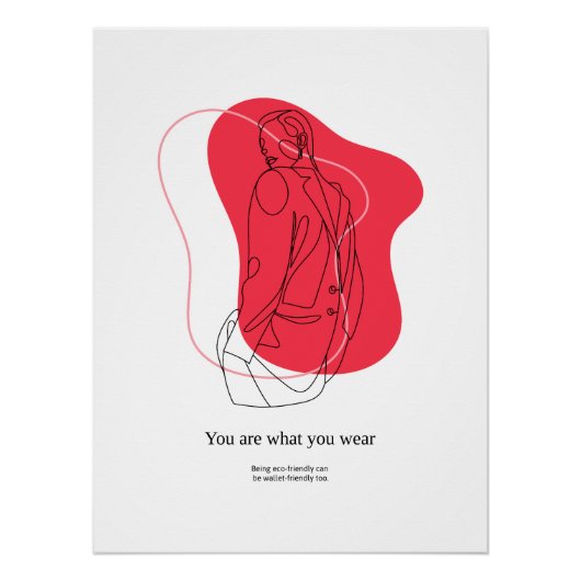 One Line Drawing | Abstract Face Modern Art Print Perfect Poster (Voorkant)