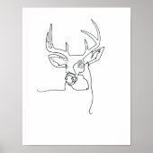One Line Drawing Hirsch Single Art Poster (Voorkant)