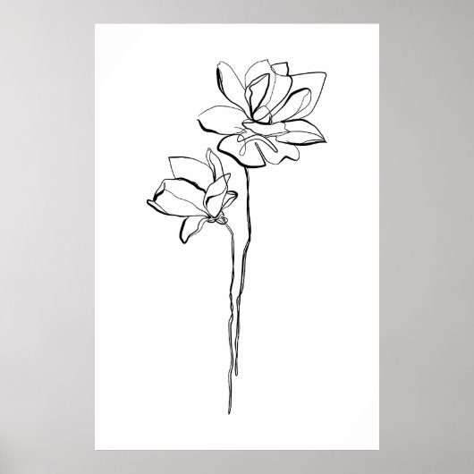 One Line Flower Poster (Voorkant)